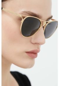 VERSACE - Versace okulary przeciwsłoneczne damskie kolor złoty. Kolor: złoty #6