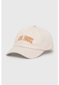 Les Deux czapka z daszkiem bawełniana kolor beżowy z aplikacją. Kolor: beżowy. Materiał: bawełna. Wzór: aplikacja