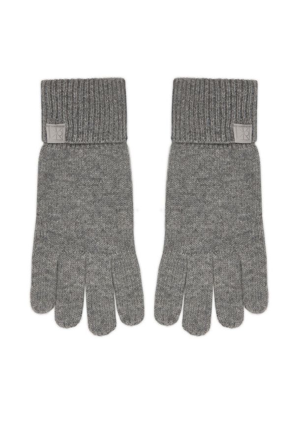 Calvin Klein Rękawiczki Emblem LV14D8016G Szary. Kolor: szary. Materiał: kaszmir, materiał