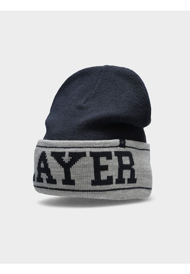 4f - Czapka zimowa chłopięca. Kolor: niebieski. Sezon: zima