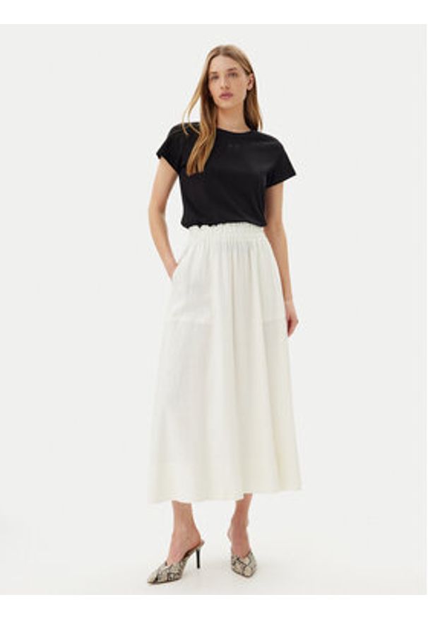 YAS Spódnica maxi Flaxy 26036370 Biały Regular Fit. Kolor: biały. Materiał: wiskoza