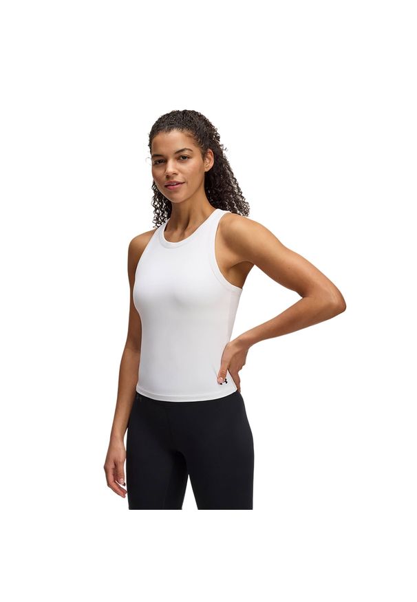 Top treningowy damski Under Armour Motion High Neck Tank. Kolor: biały