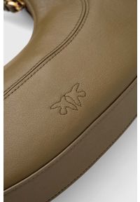 Pinko torebka skórzana kolor brązowy. Kolor: brązowy. Materiał: skórzane #4