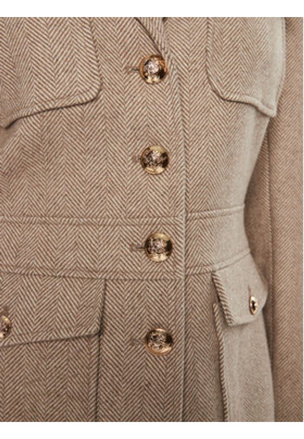 Bruuns Bazaar Marynarka Baki BBW4290 Beżowy Slim Fit. Kolor: beżowy. Materiał: syntetyk