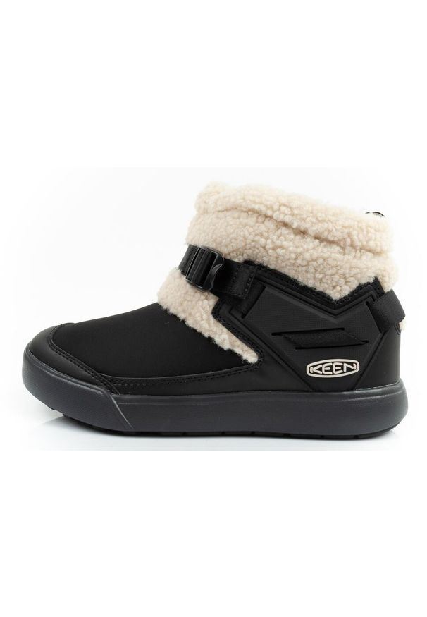 keen - Buty śniegowce damskie Keen Hoodromeo Mini. Kolor: czarny. Materiał: skóra ekologiczna, materiał. Szerokość cholewki: normalna. Sport: turystyka piesza