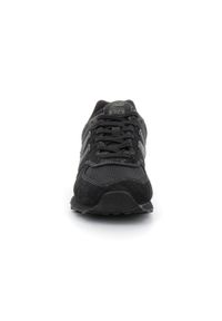 Buty lifestyle męskie New Balance ML574EVE. Okazja: na co dzień. Zapięcie: sznurówki. Kolor: czarny. Materiał: materiał, skóra. Szerokość cholewki: normalna. Model: New Balance 574. Sport: turystyka piesza