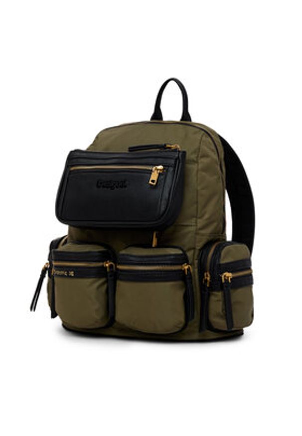 Desigual Plecak Chester 24WAKY03 Khaki. Kolor: brązowy. Materiał: materiał, nylon