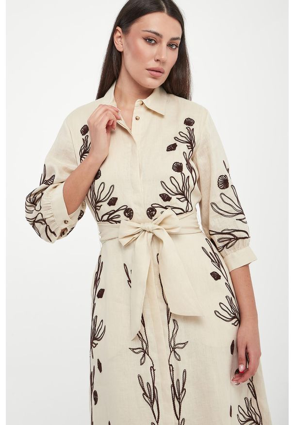 Marella - Sukienka lniana Banda MARELLA. Materiał: len