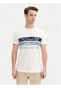 INDICODE T-Shirt Caron 41-051 Granatowy Regular Fit. Kolor: biały. Materiał: bawełna