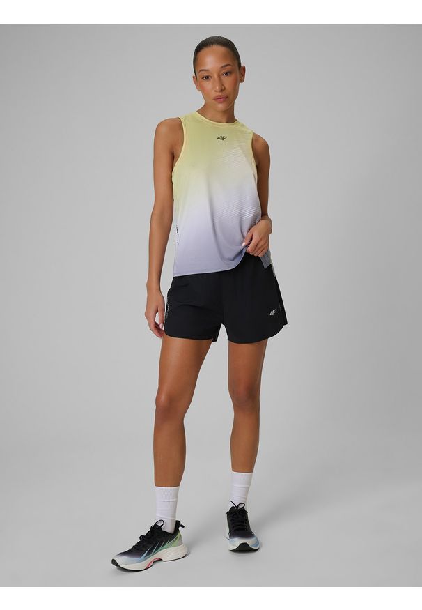4f - 4F Spodenki do biegania szybkoschnące damskie - czarne S. Stan: podwyższony. Kolor: czarny. Długość: krótkie. Sport: fitness