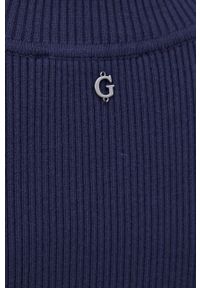 Guess sukienka kolor granatowy mini dopasowana. Kolor: niebieski. Materiał: materiał, dzianina, wiskoza. Długość rękawa: długi rękaw. Typ sukienki: dopasowane. Długość: mini #4