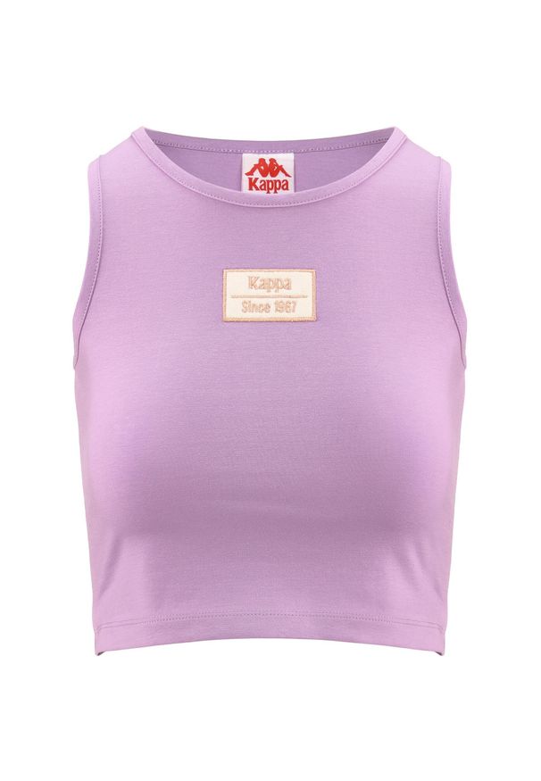 Damski tank top Kappa Authentic Stew Organic. Kolor: fioletowy, biały, wielokolorowy. Materiał: bawełna. Długość rękawa: bez rękawów. Sport: fitness
