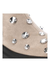 Beżowe Botki S.Barski Eleganckie Obuwie Damskie. Okazja: na co dzień. Kolor: beżowy. Szerokość cholewki: normalna. Obcas: na platformie. Styl: elegancki #3