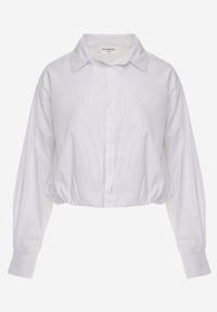 Born2be - Biała Bawełniana Koszula o Kroju Bombki Oversize Walelia. Okazja: na co dzień. Kolor: biały. Materiał: bawełna. Styl: casual #8