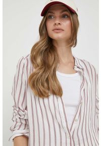 Pepe Jeans koszula Gali damska kolor biały regular z kołnierzykiem klasycznym. Typ kołnierza: kołnierzyk klasyczny. Kolor: biały. Materiał: tkanina. Długość: długie. Styl: klasyczny #3