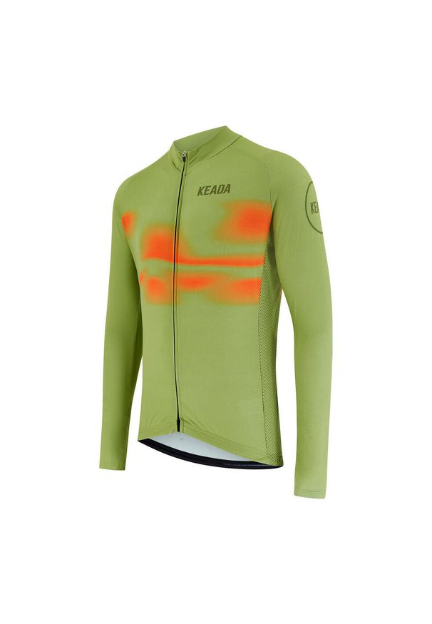 KEADA SPORTS - Męska koszulka rowerowa z długim rękawem - Onwards Five. Kolor: zielony. Długość rękawa: długi rękaw. Długość: długie