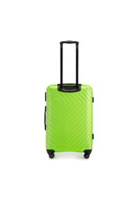 Wittchen - Średnia walizka z ABS-u z geometrycznym tłoczeniem limonkowa. Materiał: poliester. Wzór: geometria #8