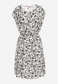 Born2be - Biała Sukienka z Bawełną i Kwiatowym Wzorem Lumianisse. Okazja: na co dzień. Kolor: biały. Materiał: bawełna. Długość rękawa: krótki rękaw. Wzór: kwiaty. Sezon: lato. Styl: elegancki, casual #4