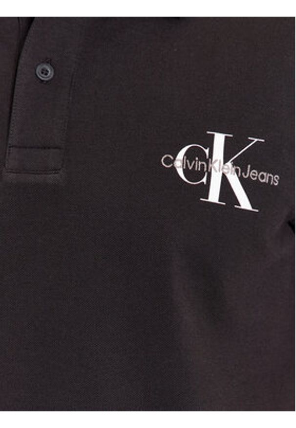 Calvin Klein Jeans Polo J30J323395 Czarny Regular Fit. Typ kołnierza: polo. Kolor: czarny. Materiał: bawełna