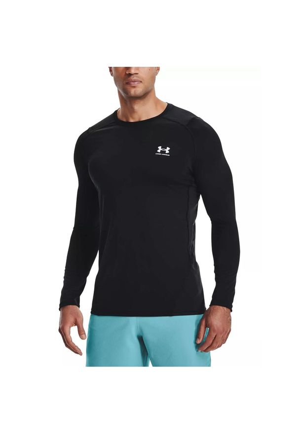 Koszulka fitness męska Under Armour HeatGear Armour Fitted z długim rękawem. Kolor: czarny. Długość rękawa: długi rękaw. Długość: długie. Sport: fitness