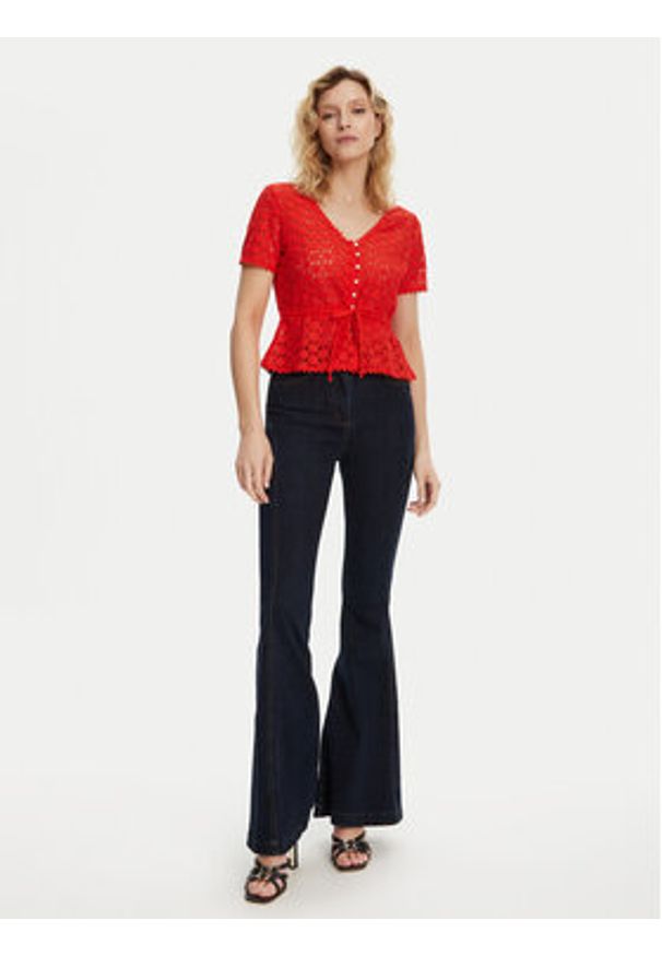 Morgan Bluzka 231-DATE Czerwony Slim Fit. Kolor: czerwony. Materiał: bawełna