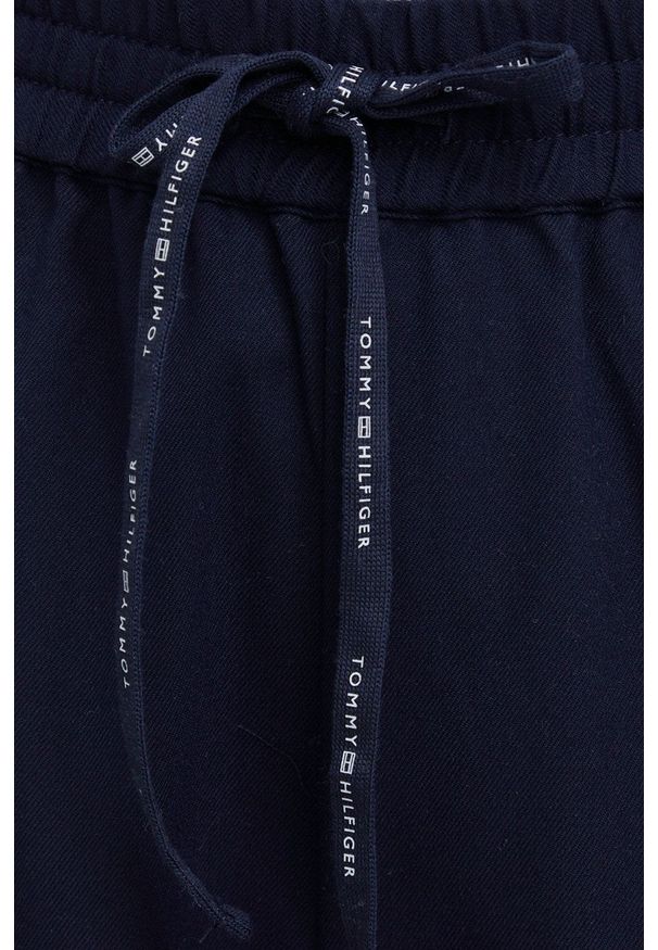 TOMMY HILFIGER - Tommy Hilfiger Spodnie damskie kolor granatowy fason cygaretki high waist. Stan: podwyższony. Kolor: niebieski