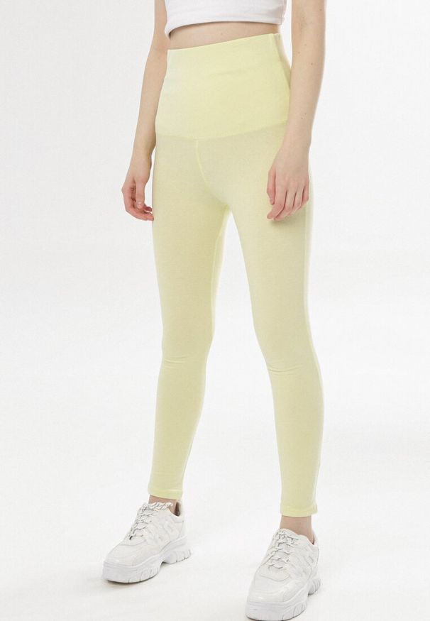 Born2be - Żółte Legginsy Aralinai. Stan: podwyższony. Kolor: żółty. Materiał: dzianina. Długość: długie