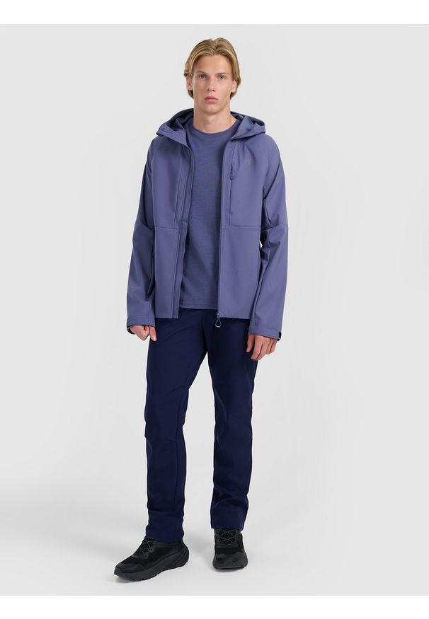 4f - 4F Kurtka softshell wiatroodporna membrana 10000 męska - granatowa XXL. Kolor: niebieski. Materiał: softshell. Technologia: Primaloft. Sport: turystyka piesza, wspinaczka