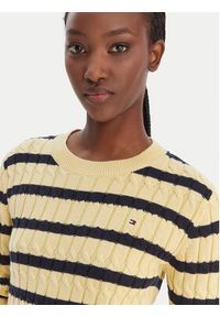 TOMMY HILFIGER - Tommy Hilfiger Sweter WW0WW47644 Żółty Regular Fit. Kolor: żółty. Materiał: bawełna #5