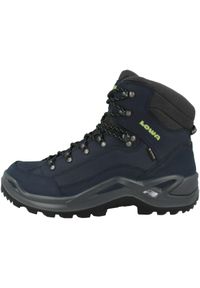 Buty trekkingowe męskie Lowa Renegade Gtx Mid. Wysokość cholewki: za kostkę. Zapięcie: sznurówki. Kolor: niebieski. Materiał: materiał, syntetyk. Szerokość cholewki: normalna. Sport: turystyka piesza