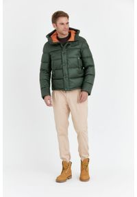 Blauer USA - BLAUER Ciemnozielona puchowa kurtka męska TRACY z kapturem, Rozmiar XXL. Typ kołnierza: kaptur. Kolor: zielony. Materiał: puch #3