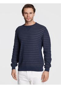 Blend Sweter 20714350 Granatowy Regular Fit. Kolor: niebieski. Materiał: bawełna