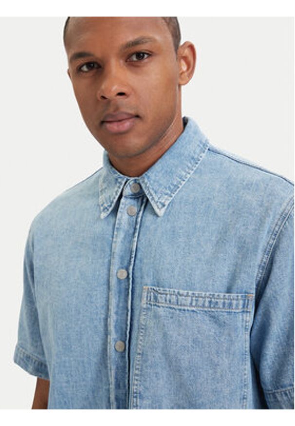 Karl Lagerfeld Jeans Koszula jeansowa B2M16013 Niebieski jasny Regular Fit. Kolor: niebieski. Materiał: bawełna