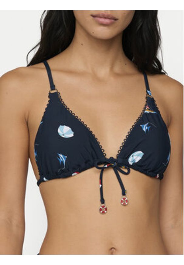 Seafolly Góra od bikini Beach Club 31474-303 Granatowy. Kolor: niebieski. Materiał: syntetyk