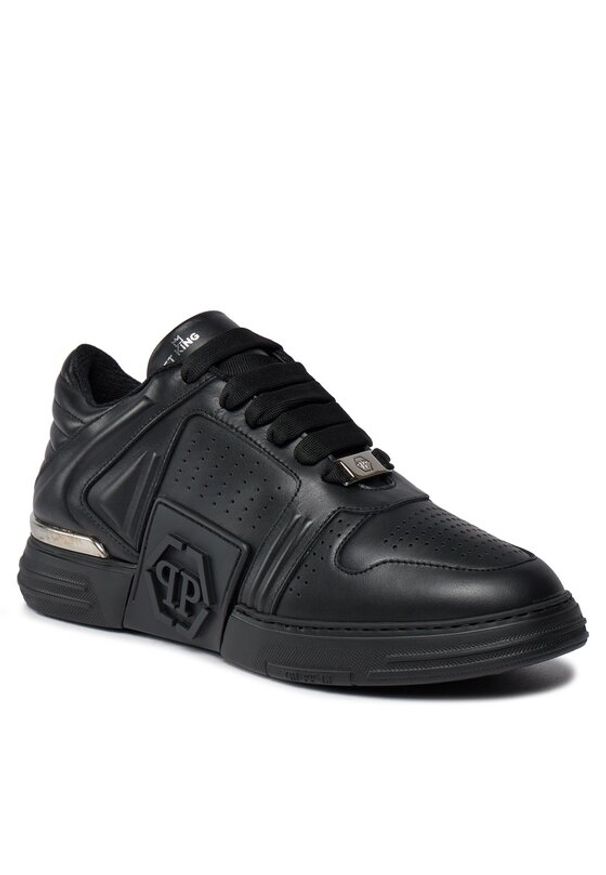 Philipp Plein - PHILIPP PLEIN Sneakersy Leather Lo-Top Sneakers AACS MSC3843 PLE075N Czarny. Kolor: czarny