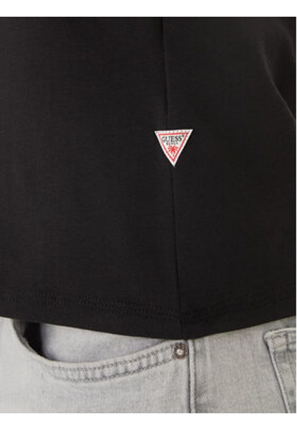 Guess T-Shirt F6GI02 J1314 Czarny Slim Fit. Kolor: czarny. Materiał: bawełna