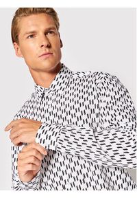 Karl Lagerfeld - KARL LAGERFELD Koszula 605000 521606 Biały Modern Fit. Typ kołnierza: dekolt w karo. Kolor: biały. Materiał: bawełna #2