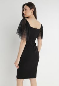 Born2be - Czarna Sukienka z Bawełny Oreina. Kolor: czarny. Materiał: bawełna. Styl: elegancki, wizytowy. Długość: mini #3