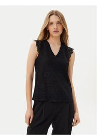 Pieces Bluzka Olline 17154614 Czarny Regular Fit. Kolor: czarny. Materiał: syntetyk
