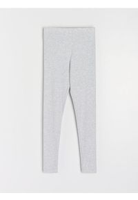 Sinsay - Prążkowane legginsy z gumką w pasie - szary. Kolor: szary. Materiał: prążkowany