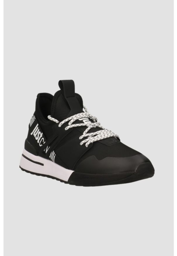 Just Cavalli - JUST CAVALLI Czarne sneakersy Fondo Action Basic. Kolor: czarny