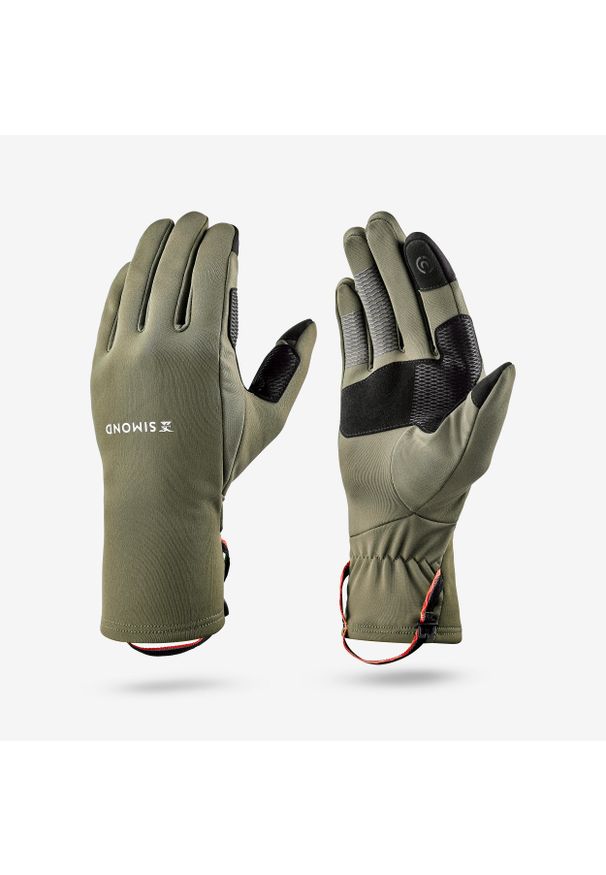 FORCLAZ - Rękawice trekkingowe dla dorosłych MT500 Stretch dotykowe. Kolor: czarny, wielokolorowy, zielony. Materiał: poliester, elastan. Sezon: jesień, wiosna. Sport: turystyka piesza