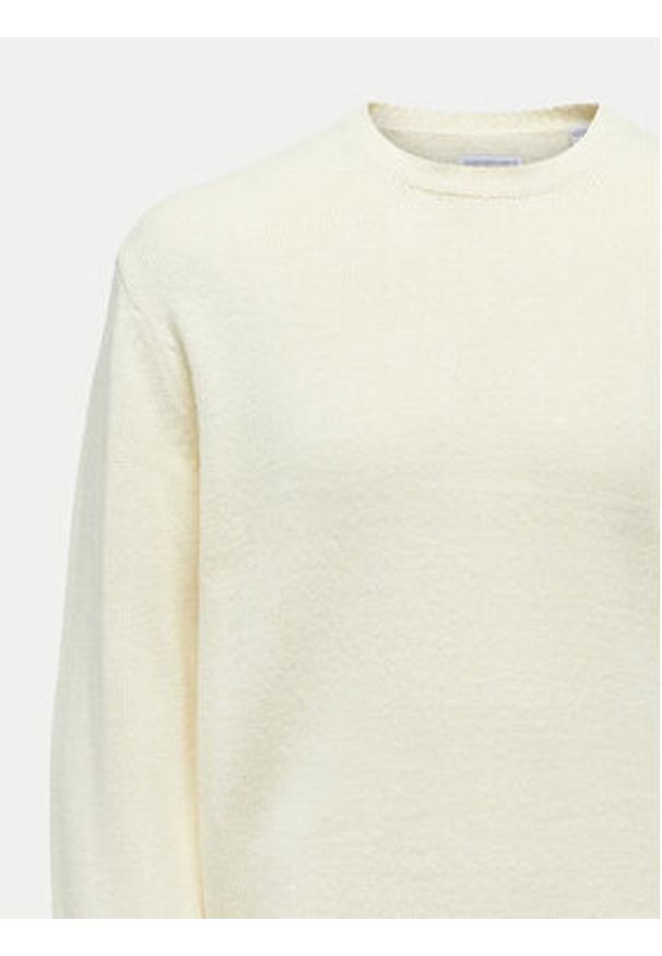 Only & Sons Sweter Anthony 22029798 Écru Regular Fit. Materiał: bawełna