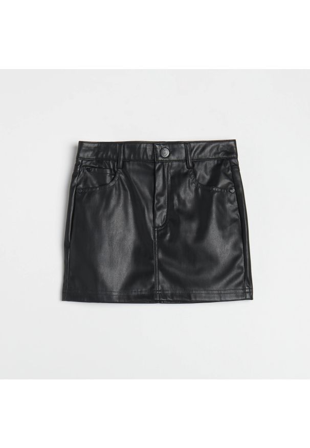 Reserved - Spódnica mini - Czarny. Kolor: czarny