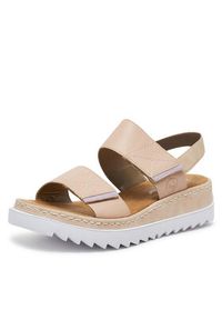 Rieker Sandały V4475-31 Beżowy. Kolor: beżowy. Materiał: skóra #7