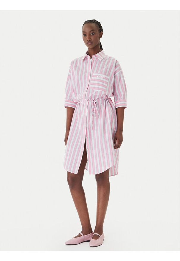 JOOP! Jeans Sukienka koszulowa Dua 30102576 Różowy Regular Fit. Kolor: różowy. Materiał: bawełna. Typ sukienki: koszulowe