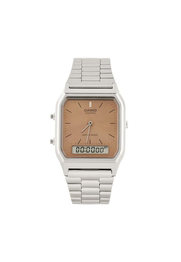 Casio Zegarek Vintage AQ-230A-4AMQYES Srebrny. Kolor: srebrny. Styl: vintage
