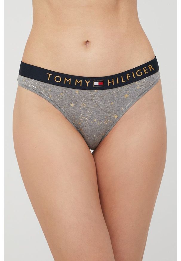 TOMMY HILFIGER - Tommy Hilfiger figi kolor szary. Kolor: szary. Materiał: bawełna, dzianina