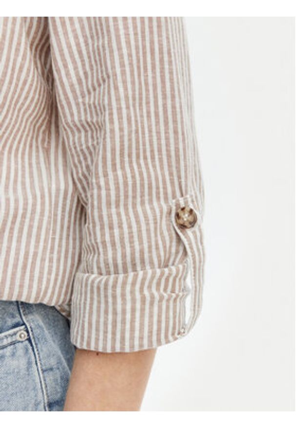 Vero Moda Koszula Linn 10308407 Biały Regular Fit. Kolor: biały. Materiał: len