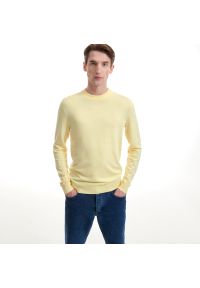 Reserved - Gładki sweter z półgolfem - Żółty. Kolor: żółty. Wzór: gładki